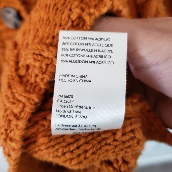 Free People Women's Montana Cable Knit Cardigan In Burnt Orange - Picture 8 of 9